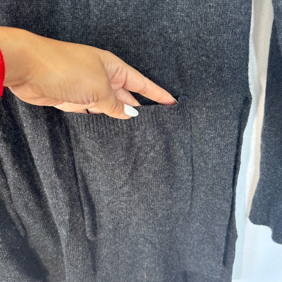 Madewell 100% Cashmere Gray Pullover Pocket Sweater Sz S - Picture 13 of 15